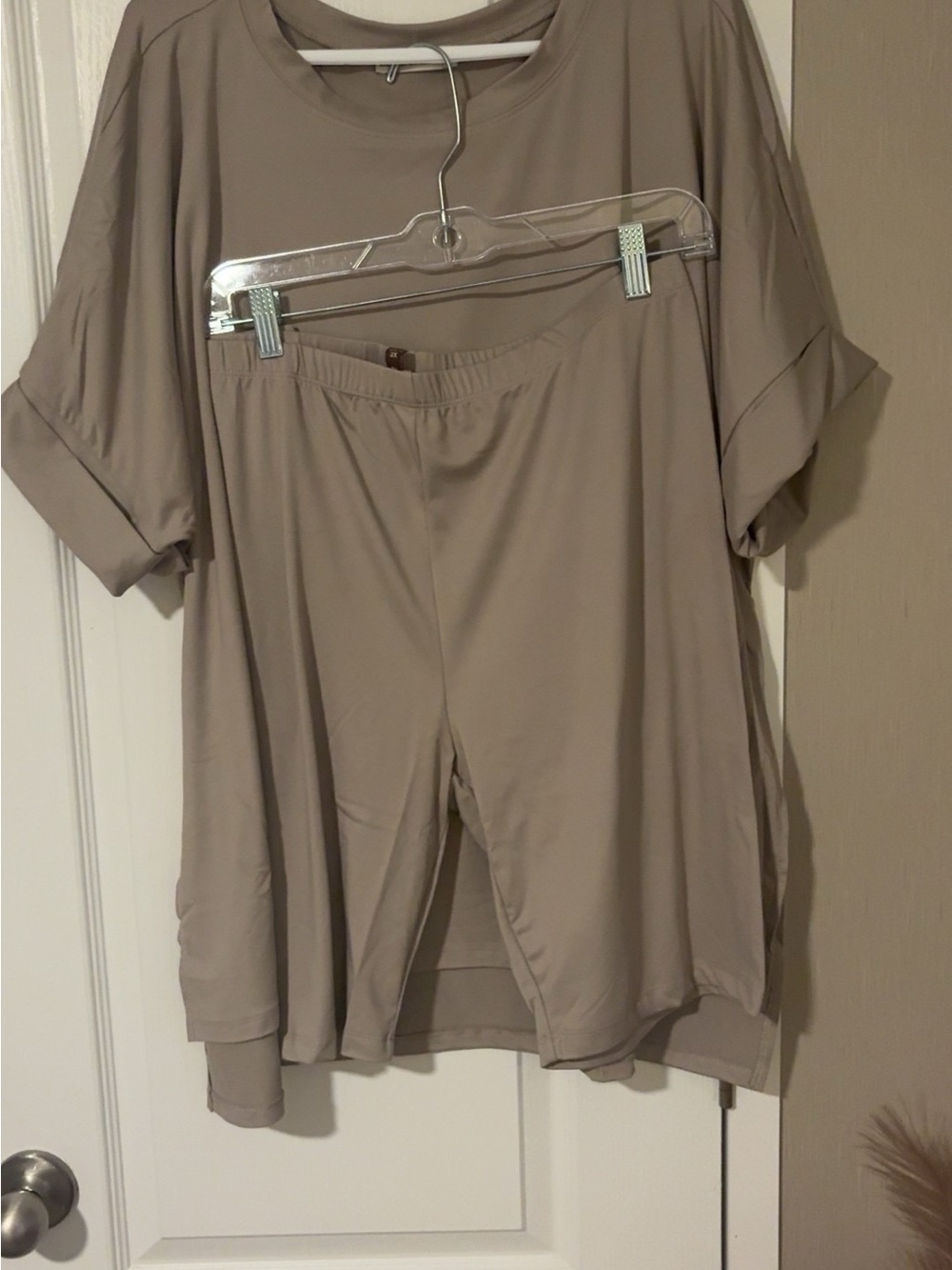 New Zenana Relaxed ash mocha biker set size 3x